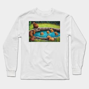 capybara pool Long Sleeve T-Shirt